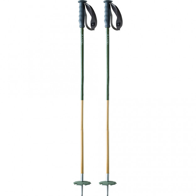 Kang Poles Bamboo / Grey handle / Grey strap / Green shaft / 115 cm