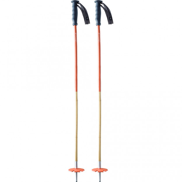 Kang Poles Bamboo / Grey handle / Grey strap / Orange shaft / 115 cm