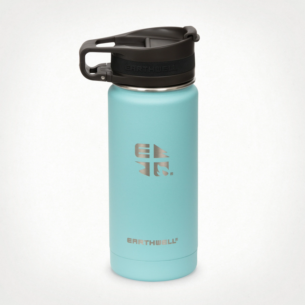 Earthwell Vacuum Bottle 16oz / 470ml - Aqua Blue,