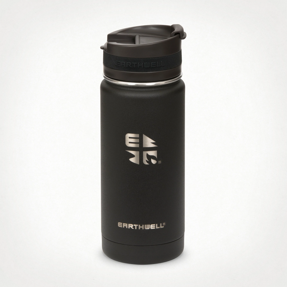 Earthwell Vacuum Bottle 16oz / 470ml - Volcanic Black,